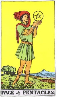 페이지 오브 펜타클 카드-작은타로카드